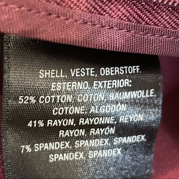 ANTHROPOLOGIE Burgundy w/Red Side Stripe Essential Slim Pants Women Size 6 - Picture 8 of 9